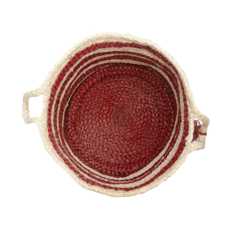 Dovecove Traditional Striped Natural Jute/Sisal Decorative Storage